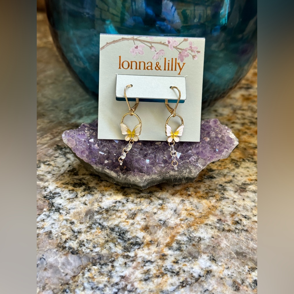 Lonna Lilly Gold Butterfly Dangle Earrings 19$